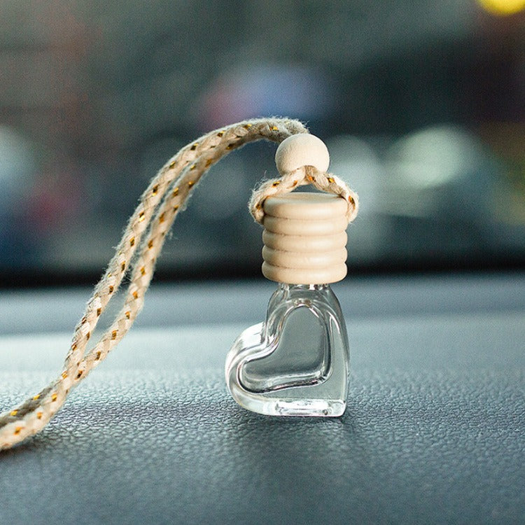 Glass car perfume pendant small empty bottle