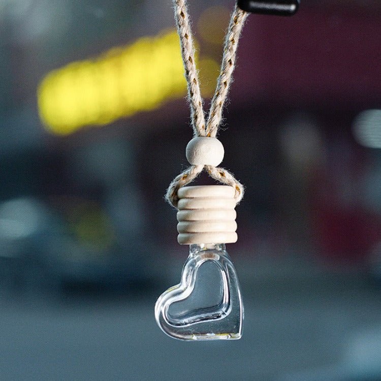 Glass car perfume pendant small empty bottle